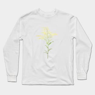 yellow early goldenrod watercolor painting Long Sleeve T-Shirt